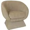 Image de Fauteuil pivotant en tissu tweed ocre chiné