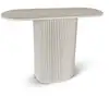 Image de Console ovale en effet travertin et pied strié