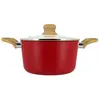 Image de Faitout 20cm avec revêtement céramique rouge - tous feux