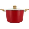 Image de Faitout 24cm avec revêtement céramique rouge - tous feux