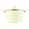 Image de Faitout 24cm avec revêtement céramique crème - tous feux