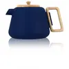 Image de Théière en fonte bleue avec couvercle en bois 1l