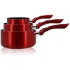 Image de Lot de 3 casseroles en aluminium rouge - tous feux