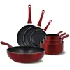 Image de Batterie de cuisine 7 pièces aluminium rouge - tous feux