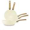 Image de Batterie de cuisine 5 pièces en aluminium recyclé crème - tous feux