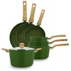 Image de Batterie de cuisine 7 pièces en céramique olive - tous feux