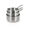 Image de Lot de 3 casseroles en acier inoxydable - tous feux
