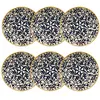 Image de Lot de 6 assiettes creuses à motif bleu en grès 20cm
