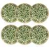 Image de Lot de 6 assiettes creuses à motif vert en grès 20cm