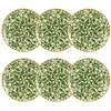 Image de Lot de 6 assiettes à dessert à motif vert en grès 19cm