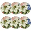 Image de Lot de 6 assiettes creuses en porcelaine floral 21cm