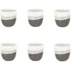 Image de Lot de 6 tasses expresso marron en grès 11cl