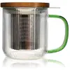 Image de Tisanière en verre et anse jade 300ml