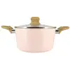 Image de Faitout 20cm avec revêtement céramique rose - tous feux
