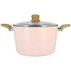 Image de Faitout 24cm avec revêtement céramique rose - tous feux