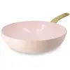 Image de Wok 28cm avec revêtement céramique rose - tous feux