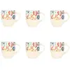 Image de Lot de 6 mugs à motif floral coloré en grès 35cl