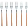 Image de Lot de 6 fourchettes marron en acier inoxydable