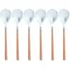 Image de Lot de 6 cuillères de table marron en acier inoxydable