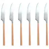 Image de Lot de 6 couteaux marron en acier inoxydable