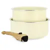 Image de Lot de 2 casseroles crème revêtement céramique - tous feux