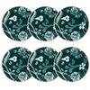 Image de Lot de 6 assiettes à dessert en porcelaine vert 20cm