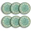 Image de Lot de 6 assiettes plates en faïence verte 27,5cm