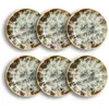 Image de Lot de 6 grandes assiettes creuses en porcelaine beige 26cm