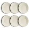 Image de Lot de 6 assiettes creuses texturées 21cm en grès blanc mat