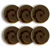 Image de Lot de 6 assiettes plates texturées 27cm en porcelaine marron