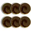 Image de Lot de 6 assiettes à dessert texturées 21cm porcelaine marron