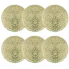 Image de Lot de 6 assiettes plates vertes en grès 26cm