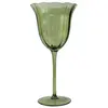 Image de Lot de 4 verres à pieds en verre en forme de fleur 48,5cl verts