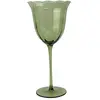 Image de Lot de 4 verres à pieds en verre en forme de fleur 36cl verts