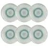 Image de Lot de 6 assiettes plates en porcelaine blanche et bleue 27cm