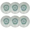 Image de Lot de 6 assiettes creuses en porcelaine blanche et bleue 21cm