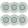 Image de Lot de 6 assiettes à dessert en porcelaine blanche et bleue 20cm