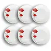 Image de Lot de 6 assiettes plates porcelaine blanche avec dessin fleuri 27cm