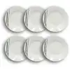 Image de Lot de 6 assiettes creuses porcelaine blanche à rayures noires 20cm
