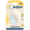 Image de Biolane 2 Sucettes 0-6 mois Rose et Beige Base extra-fine et téterelle réversible