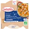 Image de Babybio Repas Soir Assiette Panais Carotte Polenta +12m Bio 230g