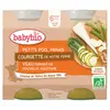 Image de Babybio Repas Midi Pot Petits Pois Panais Courgette Veau +6m Bio 2 x 200g