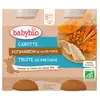 Image de Babybio Repas Midi Pot Carotte Potimarron Truite +8m Bio 2 x 200g