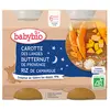 Image de Babybio Repas Soir Pot Carotte Butternut Riz +6m Bio 2 x 200g