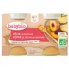 Image de Babybio Fruits Pot Pêche Pomme +4m Bio 2 x 130g