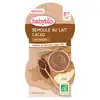 Image de Babybio Desserts Lactés Bol Semoule au Lait Cacao +6m Bio Lot de 2 x 100g