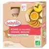 Image de Babybio Gourdes Pomme Orange Banane +6m Bio 4 x 90g