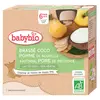 Image de Babybio Desserts Végétaux Gourde Brassé Lait de Coco Pomme Poire +6m Bio 4 x 85g