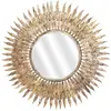 Image de Miroir soleil doré verre et feuilles or