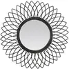 Image de Miroir fleur en rotin noir 61cm